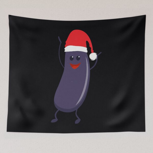 Item preview, Eggplant in a Santa Hat - Christmas Fruits and Vegetables Series  	 designed and sold by mgmifmrd10.