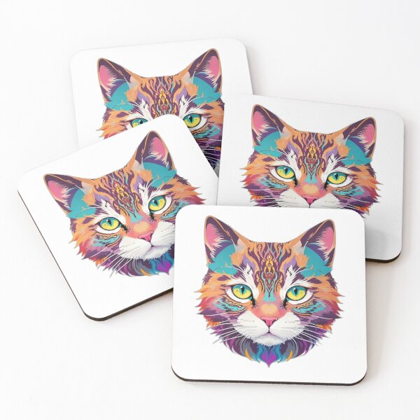 Item preview, Cat, graphic, bold face, colorful designed and sold by ohmeera.