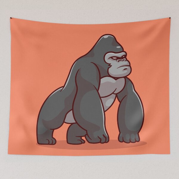 Item preview, Charming Gorilla Stance: Playful Cartoon Vector Icon designed and sold by hjian8219.