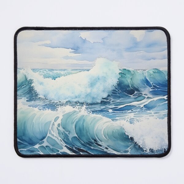 Item preview, Serene Watercolor Ocean Waves Illustration - 2 designed and sold by ShreyaaArts.