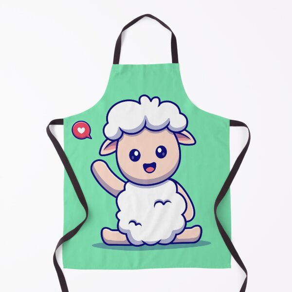 Item preview, Adorable Baby Sheep Greeting with a Wave - Cartoon Vector Illustration designed and sold by hjian8219.