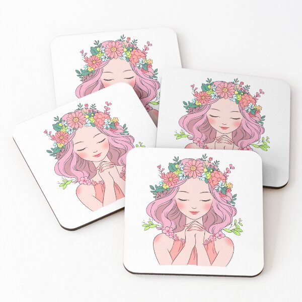 Item preview, The Flower Crowned Girl is grateful for her blessings designed and sold by RadiantSelf.