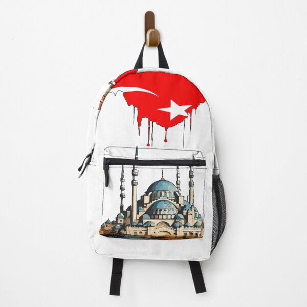 Item preview, Blue Mosque, Istanbul, Turkey view  with flag designed and sold by Urban  Charms.