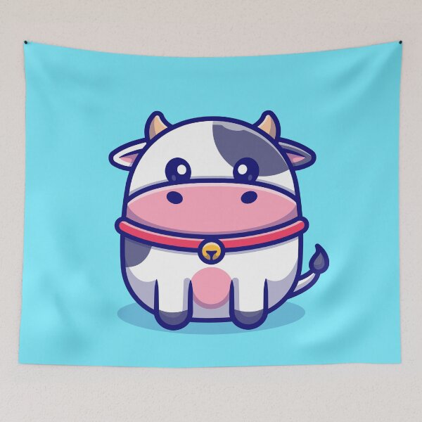Item preview, "Charming Baby Cow Sitting - Cartoon Vector Illustration designed and sold by hjian8219.