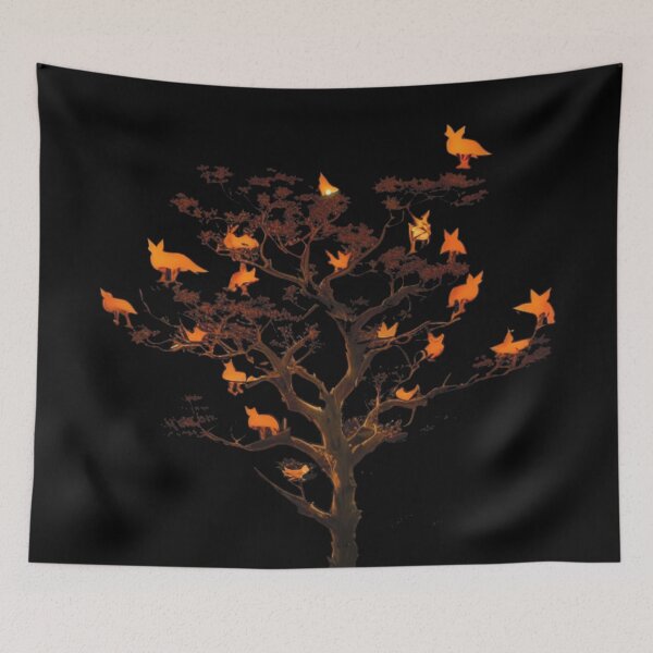 Item preview, Cute Foxes Tree designed and sold by HideTheInsanity.