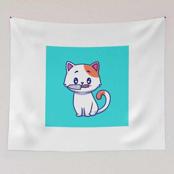 Item preview, Playful Cat with a Curious Twist - Cartoon Illustration designed and sold by hjian8219.