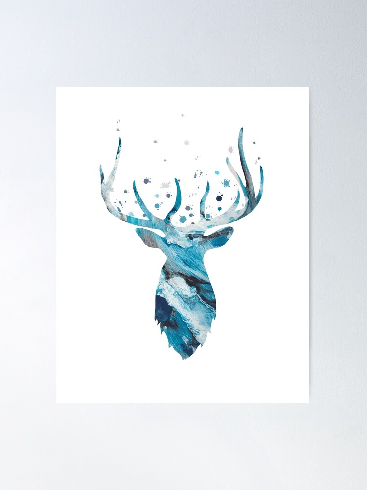 Abstract Deer Head Silhouette Wall Decor - Art Poster Showroom