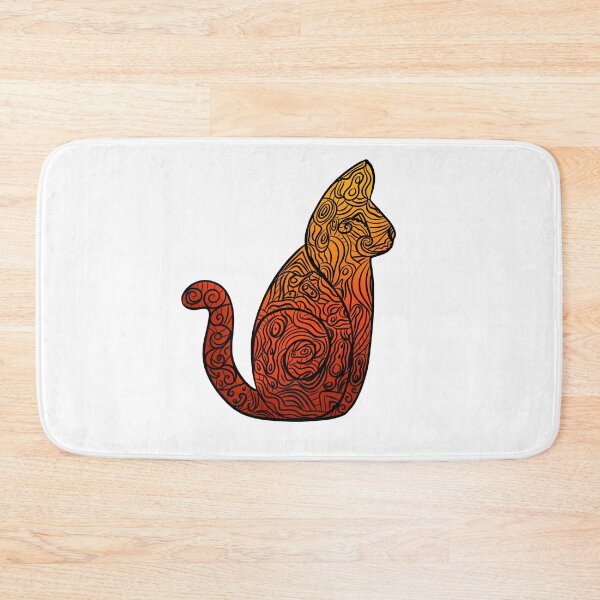 Item preview, Orange Stained Glass Cat designed and sold by thingamebobb.