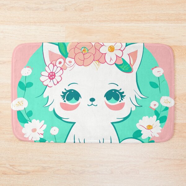 Item preview, Kawaii White Cat Pastel Color designed and sold by Puristock.