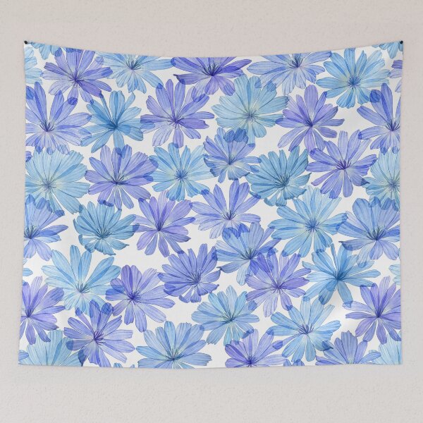 Item preview, Romantic Cornflower watercolor print. Spring blue Sailors translucent flowers. designed and sold by likapix.