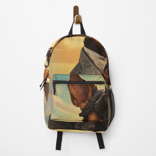 Item preview, A dog sitting on a rock with a backpack designed and sold by Nickyayee.