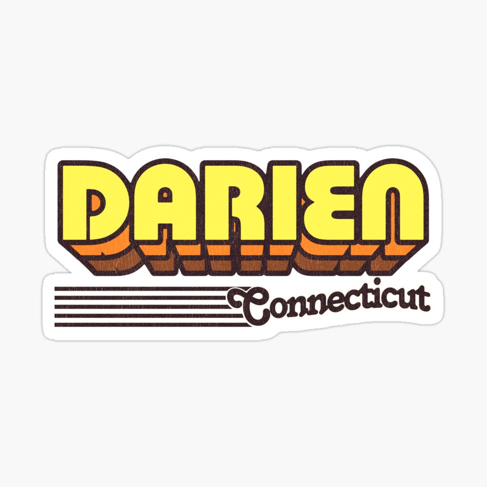 Darien, Connecticut | Retro Stripes Sticker