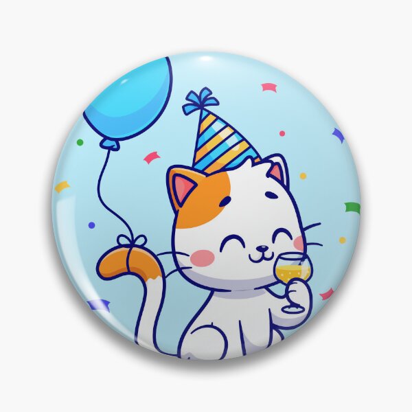 Item preview, Whiskers' Birthday Bash: Cute Cat Balloon Party designed and sold by hjian8219.