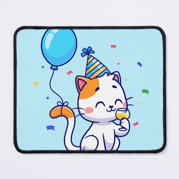 Item preview, Whiskers' Birthday Bash: Cute Cat Balloon Party designed and sold by hjian8219.