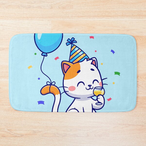 Item preview, Whiskers' Birthday Bash: Cute Cat Balloon Party designed and sold by hjian8219.