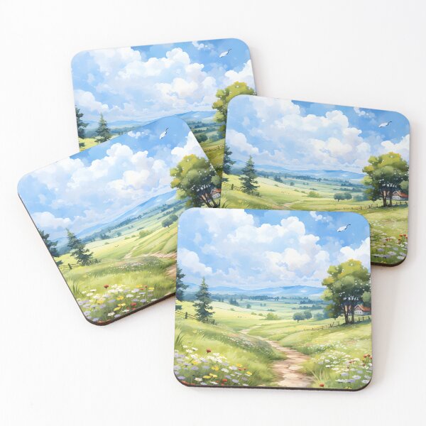 Item preview, Serene Countryside Meadow | Watercolor Landscape Art designed and sold by Shirtastically.