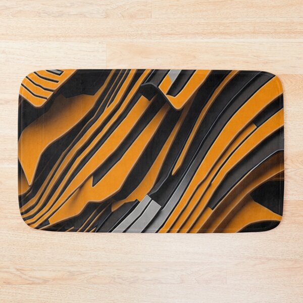 Item preview, Black and Orange Abstract pattern with silver designed and sold by Rothnaric.