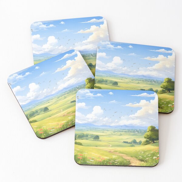Item preview, Serene Countryside Meadow Escape | Watercolor Landscape Canvas designed and sold by Shirtastically.