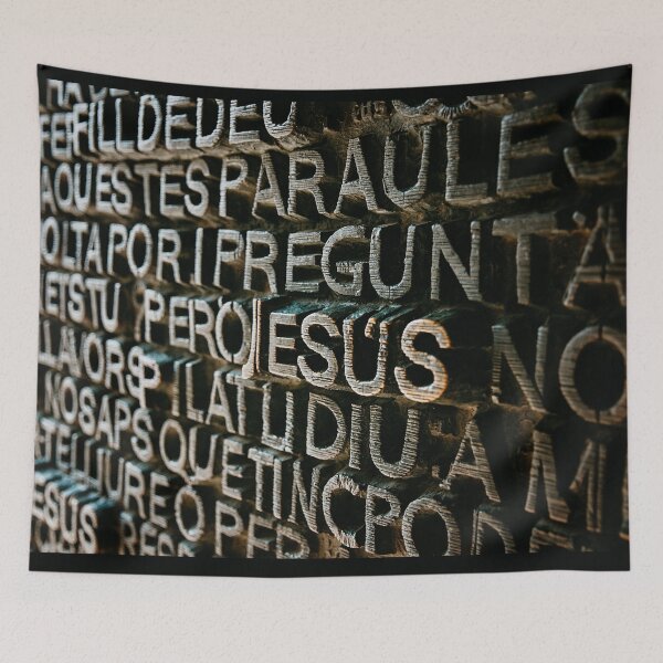 Aperçu de l'œuvre Ecriture Jésus Gaudi Sagrada Familia créée et vendue par Nebulae-Art.