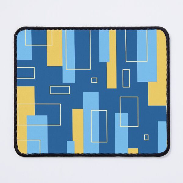 Item preview, Modern Abstract Art Geometric Pattern Blue Yellow designed and sold by ObsidianDaz.