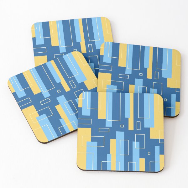 Item preview, Modern Abstract Art Geometric Pattern Blue Yellow designed and sold by ObsidianDaz.