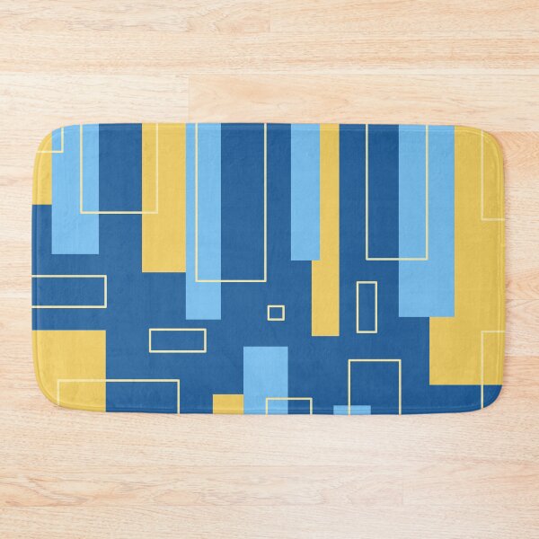 Item preview, Modern Abstract Art Geometric Pattern Blue Yellow designed and sold by ObsidianDaz.