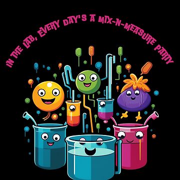 Lab Measuring Cups Cartoon: Mix-n-Measure Fun! Pin for Sale by NerdMood