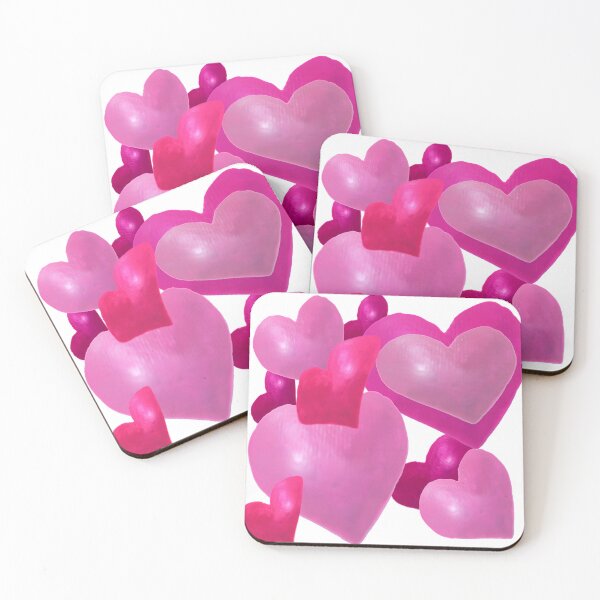 Item preview, Pink Watercolor Hearts - Hand Painted designed and sold by Victoria Rose.