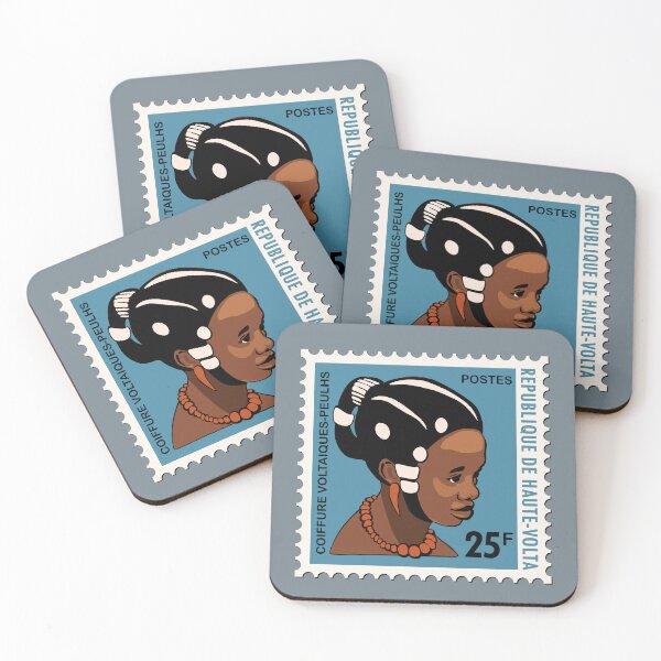 Item preview, 1972 postage stamp Native Girl of Burkina Faso designed and sold by Bimbombam.