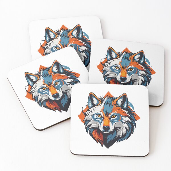 Item preview, Blue and Orange Vector Style Wolf Logo designed and sold by NordicBadger.