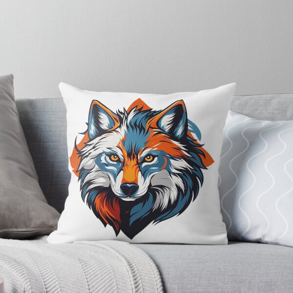 Item preview, Blue and Orange Vector Style Wolf Logo designed and sold by NordicBadger.
