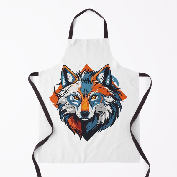 Item preview, Blue and Orange Vector Style Wolf Logo designed and sold by NordicBadger.
