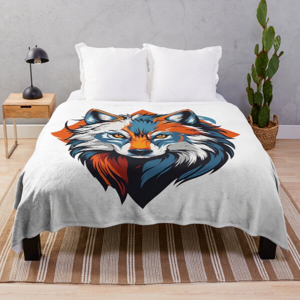 Item preview, Blue and Orange Vector Style Wolf Logo designed and sold by NordicBadger.