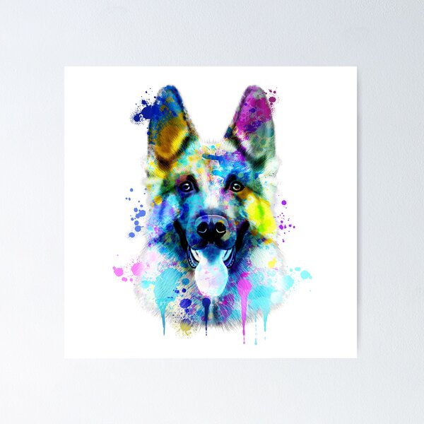 Item preview, German Shepherd Watercolor, Watercolor Dog print, German ShepherdPortrait, German Shepherd Painting designed and sold by RomanDigitalArt.