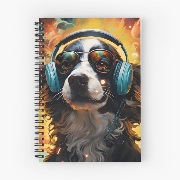 Item preview, A dog with headphones on, with a bright background designed and sold by Nickyayee.