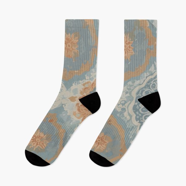 Item preview, European gorgeous blue orange white by water color style designed and sold by BonusSingh.