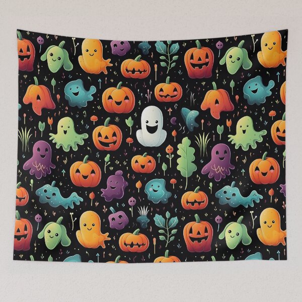 Item preview, Cute Pumpkin colorful Halloween Seamless Pattern designed and sold by sfwArt.