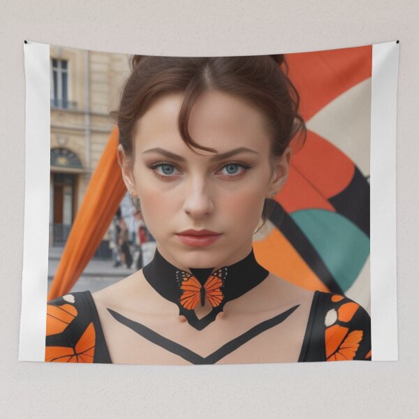 Item preview, Portrait of butterflies woman designed and sold by jsebouvi.