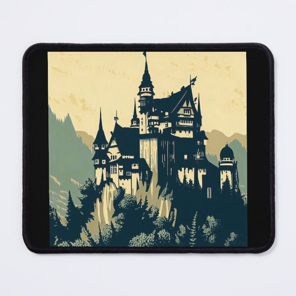 Item preview, Fantasy Medieval Castle - Woodcut 1 designed and sold by CrankyOldDude.