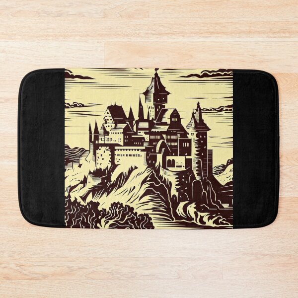 Item preview, Fantasy Medieval Castle - Woodcut 2 designed and sold by CrankyOldDude.
