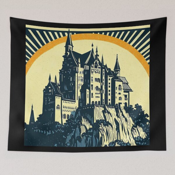 Item preview, Fantasy Medieval Castle - Woodcut 3 designed and sold by CrankyOldDude.