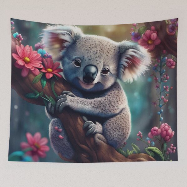 Item preview, Koala beer in tree with flowers designed and sold by JackFreestone.