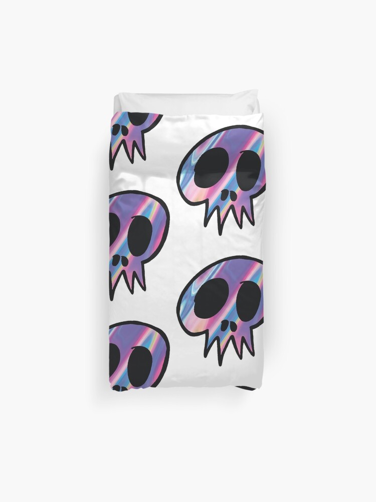 Pastel Goth Skull Creepy Cute Kawaii Duvet Cover