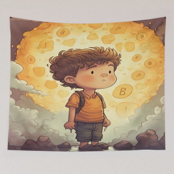 Artikelvorschau, Krypto-Junge-Bitcoin-Cartoon entworfen und verkauft von Procerto.