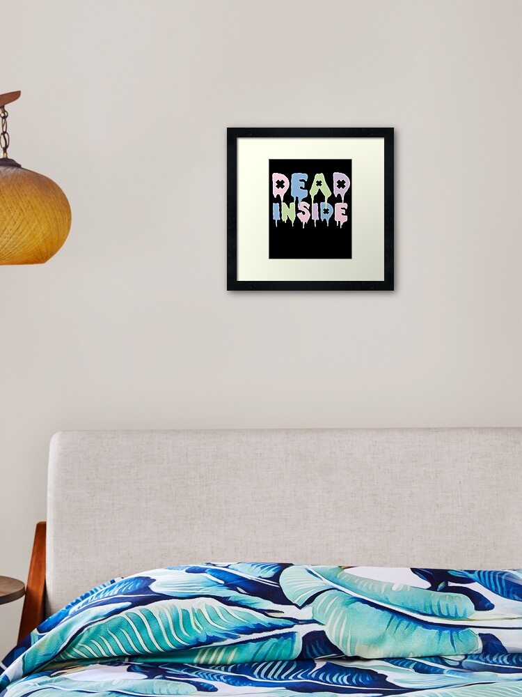 Pastel Goth Dead Inside Kawaii Creepy Cute Framed Art Print