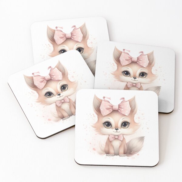 Item preview, Baby Fox with Pink Bow designed and sold by AuroraFantasy.