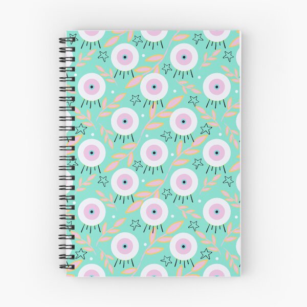 Item preview, Evil Eye with Leaf and Star Pattern in Mint designed and sold by kookimoondesign.