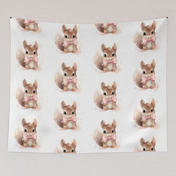 Item preview, Cute Baby Squirrel with Pink Bow  designed and sold by AuroraFantasy.