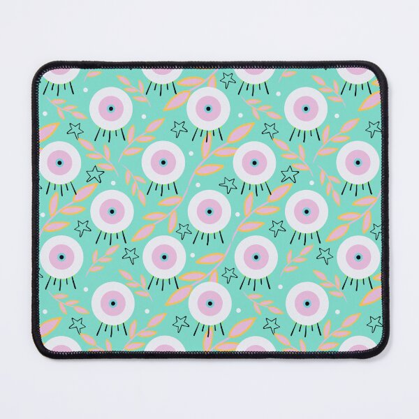 Item preview, Evil Eye with Leaf and Star Pattern in Mint designed and sold by kookimoondesign.