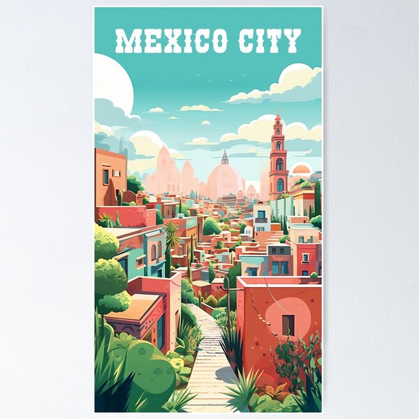 Item preview, Mexico City Travel Poster Art designed and sold by capoeraz.